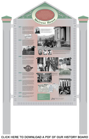Melrose House History Board